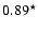 $0.89^{\star}$