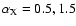 $\alpha_{\rm X} = 0.5,1.5$