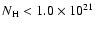 $N_{\rm H} < 1.0 \times 10^{21}$