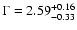 $\Gamma = 2.59^{+0.16}_{-0.33}$