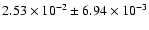 $2.53 \times 10^{-2} \pm 6.94 \times 10^{-3}$