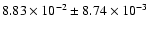 $8.83 \times 10^{-2} \pm 8.74 \times 10^{-3}$