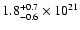 $\rm 1.8^{+0.7}_{-0.6}
\times 10^{21}$