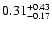 $\rm0.31_{-0.17}^{+0.43}$