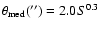 $\theta_{\rm med} (^{\prime \prime}) =
2.0 S^{0.3}$