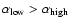 $\alpha_{\rm low} > \alpha_{\rm high}$