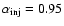 $\alpha _{\rm inj} = 0.95$