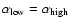 $\alpha _{\rm low} = \alpha _{\rm high}$
