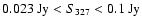 $0.023~{\rm Jy} < S_{327} < 0.1~\rm Jy$