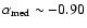 $\rm\alpha_{med} \sim -0.90 $