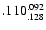 $\rm .110^{.092}_{.128}$