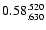 $\rm0.58^{.520}_{.630}$