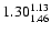 $\rm 1.30^{1.13}_{1.46}$