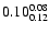 $\rm0.10^{0.08}_{0.12}$