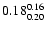 $\rm0.18^{0.16}_{0.20}$