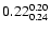 $\rm0.22^{0.20}_{0.24}$