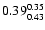 $\rm0.39^{0.35}_{0.43}$