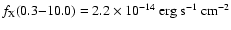 $f_{\rm X}(0.3{-}10.0)=2.2\times 10^{-14}\ {\rm erg\ s}^{-1}\ {\rm cm}^{-2}$