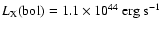 $L_{\rm X}{\rm (bol)}=1.1\times 10^{44}\ {\rm erg\ s}^{-1}$