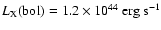 $L_{\rm X}{\rm (bol)}=1.2\times 10^{44}\ {\rm erg\ s}^{-1}$