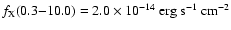 $f_{\rm X}(0.3{-}10.0)=2.0\times 10^{-14}\ {\rm erg\ s}^{-1}\ {\rm cm}^{-2}$