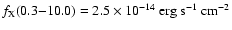 $f_{\rm X}(0.3{-}10.0)=2.5\times 10^{-14}\ {\rm erg\ s}^{-1}\ {\rm cm}^{-2}$