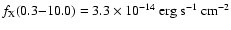 $f_{\rm X}(0.3{-}10.0)=3.3\times 10^{-14}\ {\rm erg\ s}^{-1}\ {\rm cm}^{-2}$