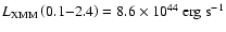 $L_{\rm XMM}\left(0.1{-}2.4\right)=8.6\times 10^{44}\ {\rm erg\ s}^{-1}$
