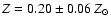 $Z=0.20\pm 0.06\ Z_{\odot}$