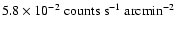 $5.8\times 10^{-2}\ {\rm counts\ s}^{-1}\ {\rm arcmin}^{-2}$