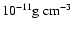$10^{-11}\rm g~cm^{-3}$