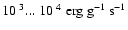 $10^{~3}...~10^{~4}~\rm erg~g^{-1}~s^{-1}$