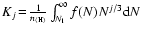 $K_j\!=\!\frac{1}{n_{\rm\langle H\rangle}}\int_{N_{\rm l}}^\infty f(N) N^{j/3} {\rm d}N$