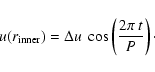 \begin{displaymath}u(r_{\rm inner}) = \Delta u ~ \cos \left(\frac{2\pi~t}{P}\right)\cdot
\end{displaymath}