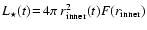$L_\star(t)\!=\!4\pi~r_{\rm
inner}^2(t) F(r_{\rm inner})$
