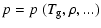 $\displaystyle p = p~({T_{\rm g}},\rho,...)$