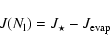 \begin{displaymath}J(N_{\rm l}) = J_\star - J_{\rm evap}
\end{displaymath}