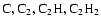$\rm C, C_2, C_2H, C_2H_2$