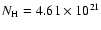$N_{\rm H} = 4.61 \times 10 ^{21}$