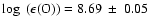 $\log~(\epsilon({\rm O})) =8.69~ \pm~0.05$