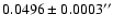 $0.0496\pm0.0003''$