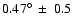 $0.47^\circ~\pm~0.5$