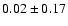 $0.02 \pm 0.17$