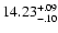 $\rm 14.23^{ +.09}_{ -.10}$