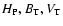 $H_{\rm P}, B_{\rm T}, V_{\rm T}$