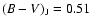 $(B-V)_{\rm J} = 0.51$