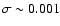 $\sigma \sim 0.001$