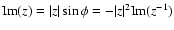 ${\rm Im}(z)=\vert z\vert\sin\phi=-\vert z\vert^2{\rm Im}(z^{-1})$