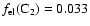 $f_{\rm el}({\rm C}_2) = 0.033$