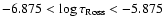 $-6.875 < \log \tau_{\rm Ross} < -5.875$